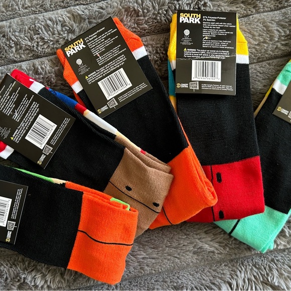 South Park Character Socks Set - Multicolor Kyle, Stan, Kenny, Cartman & Butters - Picture 2 of 4
